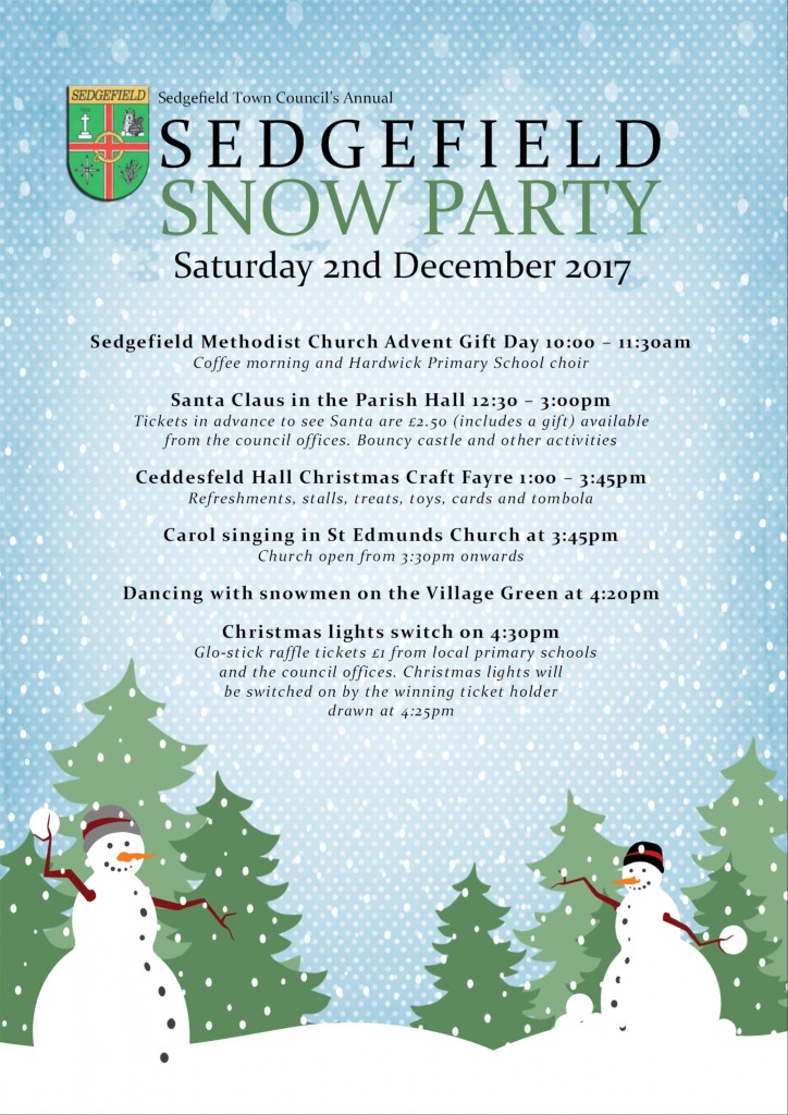Sedgefield Snow Party 2017 poster