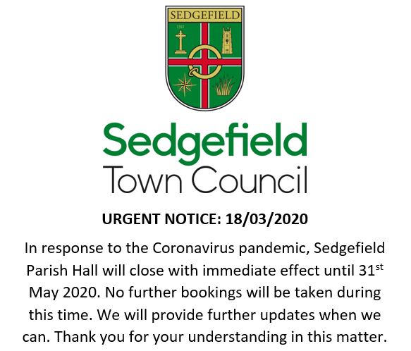 Parish Hall Closure Notice
