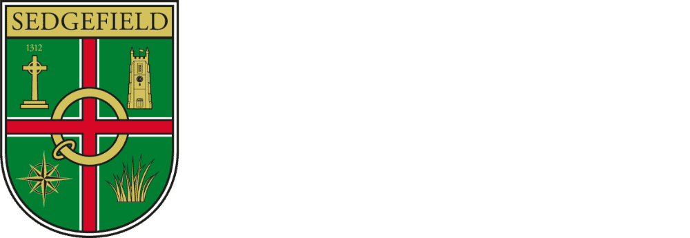 Sedgefield Town Council logo with white text.