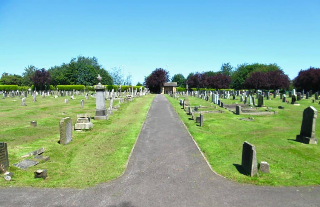 Cemetery looking up central path