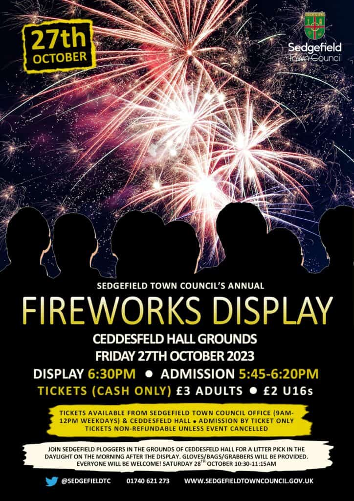 Sedgefield Fireworks Display poster.