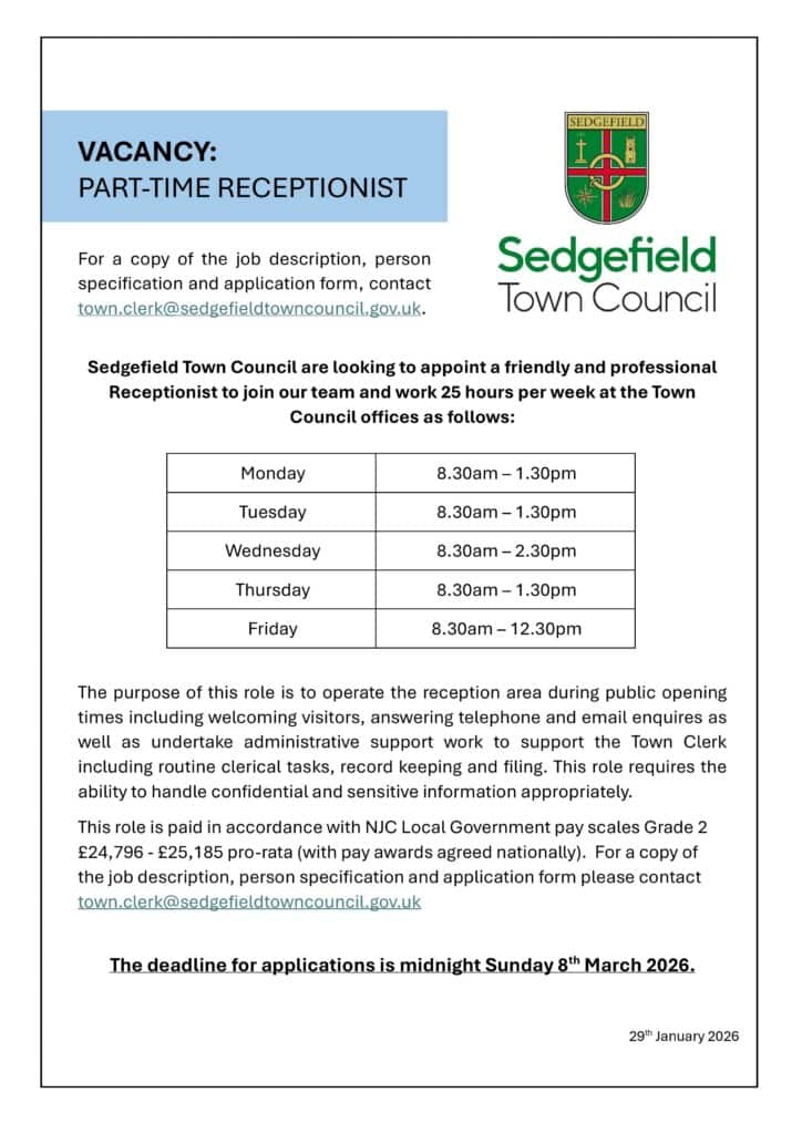 Part Time Receptionist Job Advert 30 1 26 Part Time Receptionist Job Advert 30 1 26